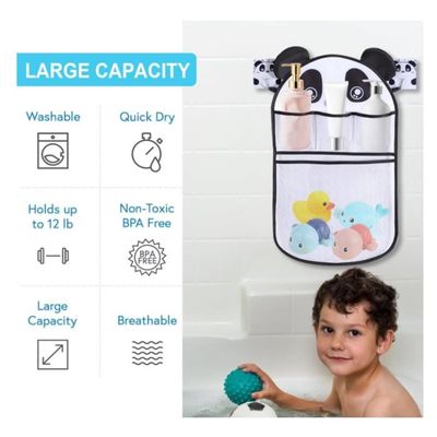 Filet De Rangement Pour Jouets De Bain – 37x45 Cm – Animaux Marins – 2 Ventouses