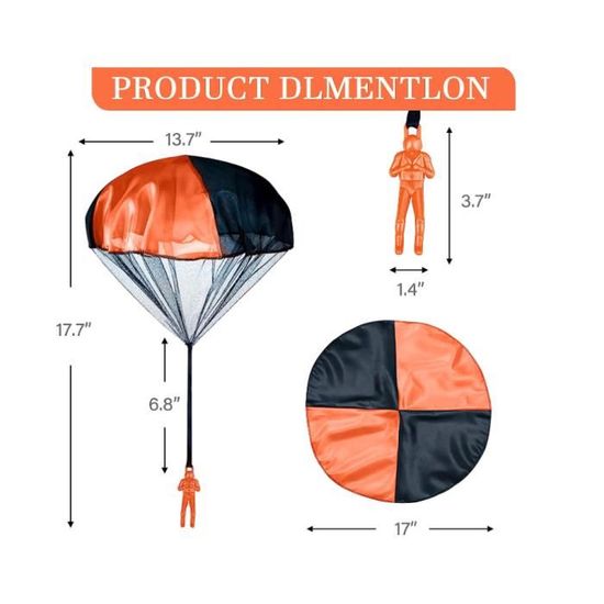 JurciCat 12 Pièces Parachute Jouet Parachute Enfants Jeux De Plein Air Pour Enfants Cadeaux D'anniversaire Enfants Cadeaux D'invités