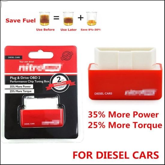 pour véhicules essence ou diesel Minkoll Appareil Plug & Drive économiseur carburant avec puce Eco Nitro OBD2 régulateur puissance moteur