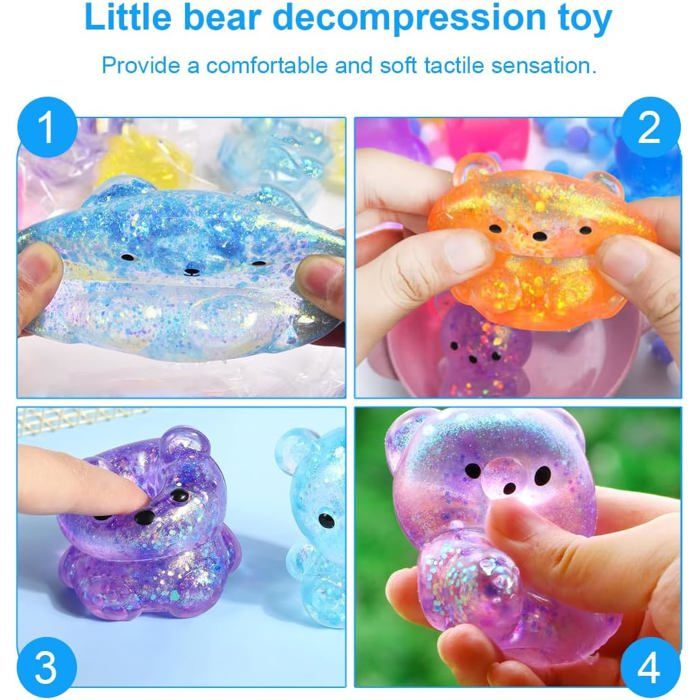 KYLOS Lot De 4 Jouets Anti-Stress, Squishy À Écraser, Ultra Doux Décompression Anti-Stress En Rose, 3.8Cm Longueur 1Cm Hauteur