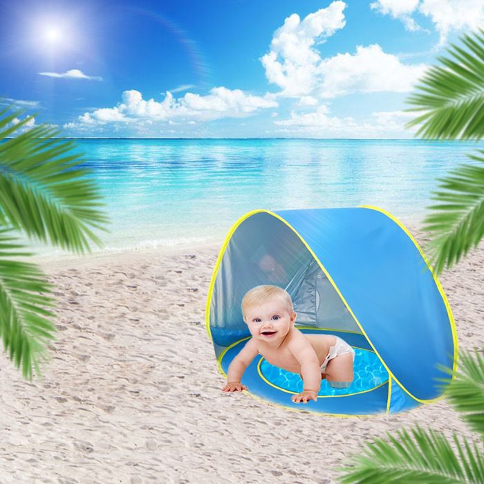 Piscine-tente Pop-up Bébé Ludi - Anti-UV 50 - Plage Et Jardin - Dès 10 Mois