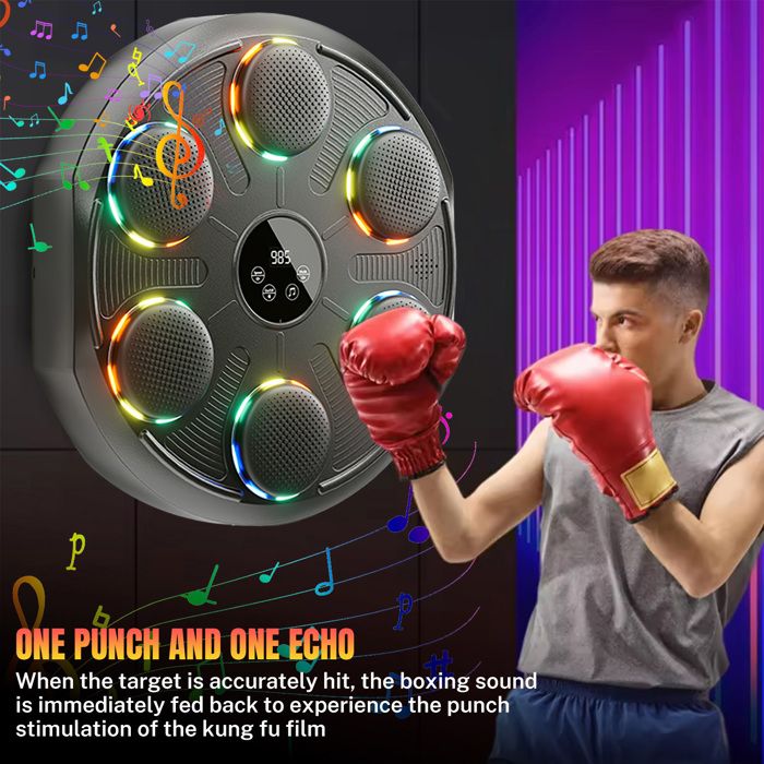 Music Boxing Machine Intelligente Bluetooth Murale Punching Ball Décompression Entraînement Boxe Interactive Fitness Enfant Adulte - Sport