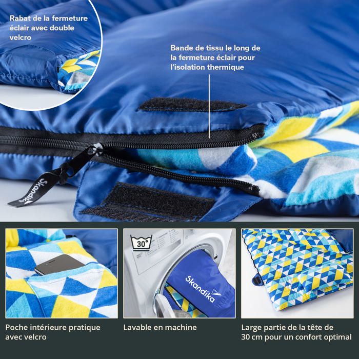 Sac de Couchage Rectangulaire Double Skandika Iceland Flanelle