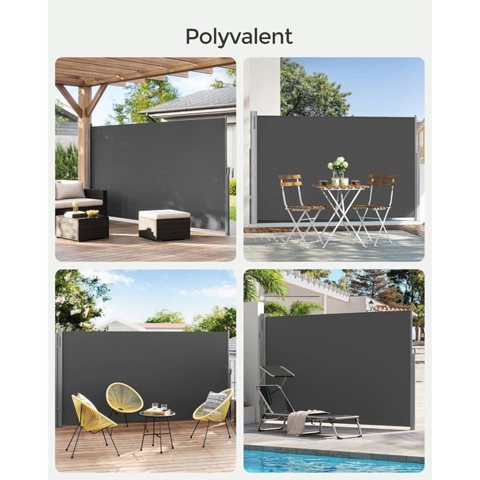 Paravent Extérieur Relaxdays – Auvent Portable Gris – Imperméable & Léger 400x150 Cm