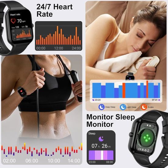 YYKY Montre Connectée ECG/HRV/Acide urique/BMI Ronde, 1,43 AMOLED