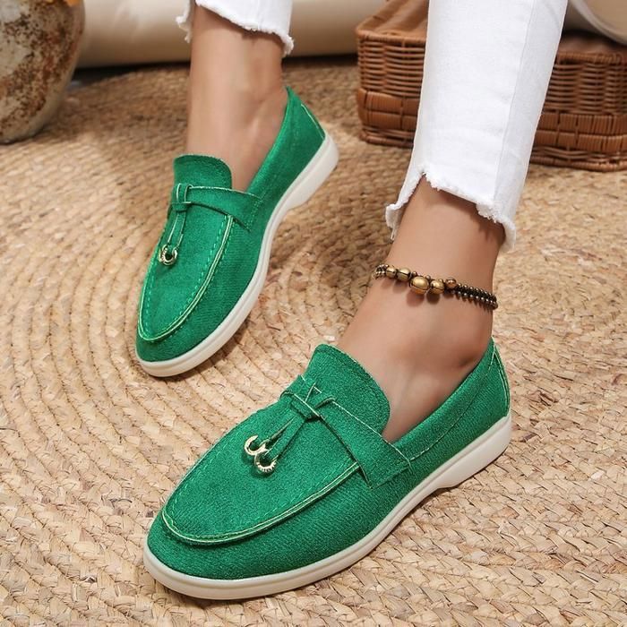 Mocassins Femme Confortables à Enfiler - Cuir Souple Avec Nœud - Chaussures Plates Légères Pour Travail, Conduite, Quotidien - 8