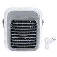 Mini climatiseur USB– Refroidisseur d'air silencieux avec réservoir visible et veilleuse – Pour bureau, chambre et cuisine – Blanc