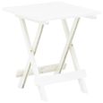Table pliable de jardin - Top confort - Blanc - 45x43x50 cm - Design à lattes-0