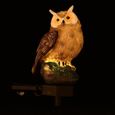 1PC Pratique Hough Light Owl Hibou Lumière Solar Statue de chouette lampadaire de jardin - lampe de jardin luminaire d'exterieur-0