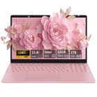 Auusda PC Portable 15.6''- Stockage 32GB+1To - Intel Celeron N95 - Ordinateur Portable Windows 11 FHD 1920*1080 - 5G/2.4G WiFI Rose