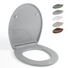 AquaWise Abattant WC Résine Duroplast Antibactérienne Toilette avec Frein de Chute Silencieux Démontage Rapide Gris