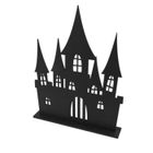 HOBI CENTRE DE TABLE CHÂTEAU HANTÉ BOIS 23X18CM NOIR