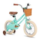 HILAND Bicyclette pour enfants,14",pour les enfants de 3 à 5 ans,avec roue auxiliaire et frein à main,Vert
