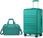 Kono Set de 2 Valises de Voyage Rigide Moyenne 65x44x25.5cm à 4 roulettes avec Serrure TSA + Sac de Voyage Ryanair 40x20x25cm, Bleu