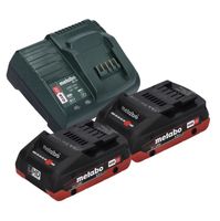 Metabo Basic Set 2x batterie LiHD 18 V 4,0 Ah ( 2x 625367000 ) + Metabo SC 30 chargeur 12 - 18 V ( 316067840 )