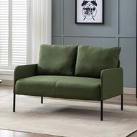 Wahson Canapé 2 Places en Lin Moderne Sofa Revêtement Tissu avec Rembourrage épais pour Salon, Vert