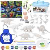 Kit de Peinture de Dinosaure, 32 Pièces DIY Kit Peinture Enfant Lavable pour Garçons Filles 5-12 Ans