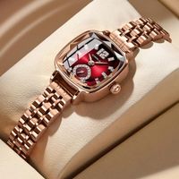 CRRJU Montre de mode pour femmes Montre de luxe en cristal étanche Bracelet en acier inoxydable Horloge à quartz