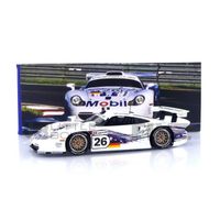 Voiture Miniature de Collection - WERK 83 1/18 - PORSCHE 911 GT1 - Le Mans 1997 - White / Blue - W18012002