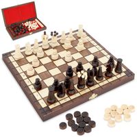 Jeu d'échecs en bois - Echec Jeux d'echec Chess Dame - Echiquier en Bois - 30,5 x 30,5 cm