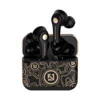 Wireless 53 high fidelity stereo Bluetooth earphones with ENC noise cancelling microphone touch control - black