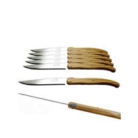 Coffret 6 couteaux bois d'olivier, fabrication française artisanale