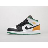 Chaussures de basket Nike - Air Jordan 1 Mid (GS) - Blanc - White Green Yellow