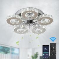 18 in ventilateur de plafond lumière moderne cristal LED ventilateur de plafond lumière télécommande