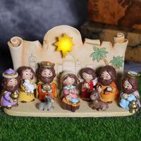 Naissance de Jésus, décoration de Noël, mini crèche de Noël en résine, ensemble d'artisanat, cadeau, ornement décoratif, art m