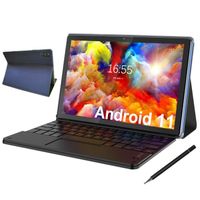 ZONMAI 10,1"Tablette Android 11 Quad Core Processeur Tablettes avec Keyboard,4 Go de RAM 64 Go de ROM,5MP + 8MP,5G WiFi,8000mA