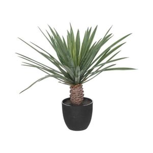 FLEUR ARTIFICIELLE Atmosphera - Plante artificielle Palmier  en pot H 52 cm Noir