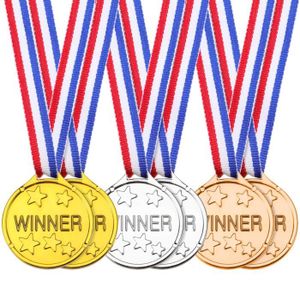 12pcs M/édaille dor en Plastique Kid M/édailles dor en Plastique Outils dor Winner Award M/édailles Sautoir pour Enfants
