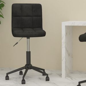 CHAISE DE BUREAU Chaise pivotante de bureau - bonboutique®FVOUDZ® - Plus Moderne© - Noir - Velours doux - Réglable en hauteur