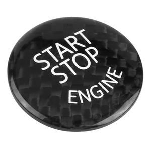 DÉCORATION VÉHICULE EBTOOLS couvercle de bouton de moteur Couvercle de décoration de bouton de démarrage de moteur en fibre de carbone de voiture pour