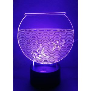 AQUARIUM Veilleuse Led 3D Pour Aquarium 7 Couleurs Changeantes Avec Base Plate En Acrylique Et Abs Et Chargeur Usb Pour Décoration D'[u3603]