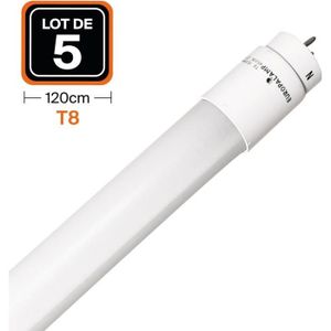 Tube Néon LED 60cm T8 7W IP20 Haut Rendement 163lm/W - Garantie 5