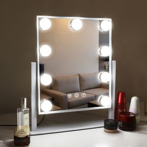 FENCHILIN Miroir Maquillage avec 15 Ampoules LED Haut-Parleur Bluetooth  Miroir Coiffeuse Lumineux avec Port USB Grand Miroir Maquilleur Lumineux  avec 3 Modes Déclairage Miroir Hollywood Coiffeuse : : Cuisine et  Maison