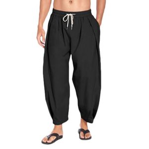 Pantalon Yoga Vacances Pantalon Plage Coton Homme Voqeen - Taille Élastique Léger - Confort Printemps/Été Pantalon Léger Vacances