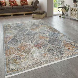 Disponible en diff/érentes Couleurs et Tailles Tapis de Style Vintage Beige /& Argent, 133 x 200 Tapis de Salon et de Chambre /à Coucher LIFA LIVING Tapis en Laine synth/étique
