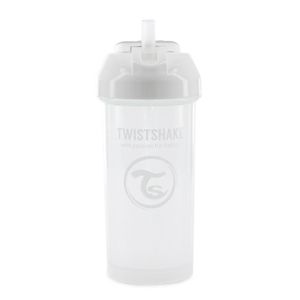TASSE D'APPRENTISSAGE Twistshake Tasse à bec avec paille - Bébé - 360 ml - Biberon étanche - Tasse à bec sans BPA - Entraînement - Enfants -6m+ - Blanc