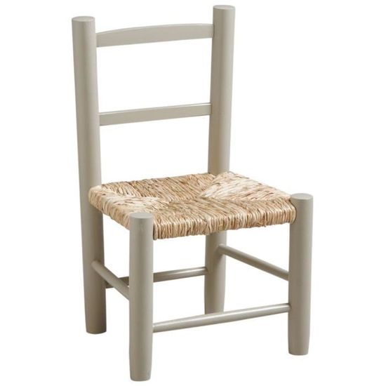 Petite Chaise En Bois Pour Enfant Aubry Gaspard Gris Taupe - Hauteur Siège 23 Cm
