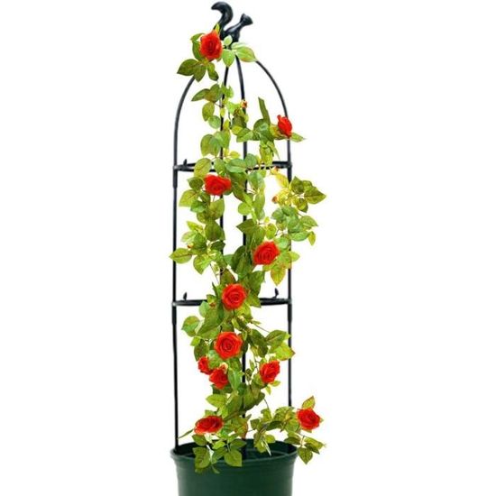 Treillis Obélisque Pour Plantes Grimpantes - Hauteur 160 Cm, Acier Revêtu PE - Pour Rosiers, Clématites, Tomates