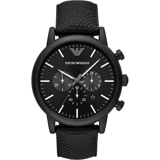 Emporio Armani Montre Hommes Quartz Chronographe Bracelet Cuir Noir AR11450 Noir Achat vente montre Homme Adulte Cuir Neuf Cdiscount