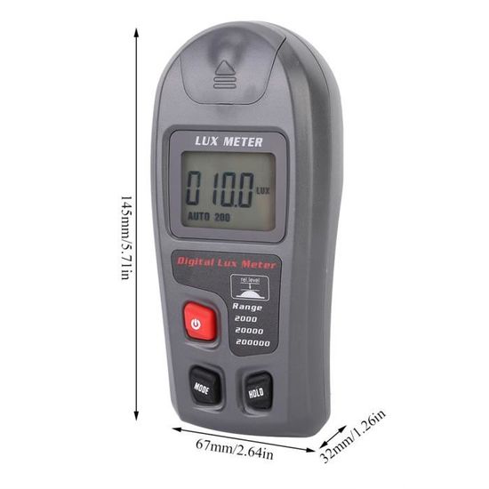 Luxmètre Numérique KPS-LX10 - 3 Plages 2000/20000/50000 Lux - Sonde Sur Câble - Rétention Données - 4
