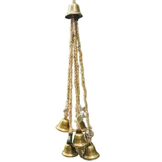 Lot De 5 Carillons Éoliens Feng Shui Suspendus - Cloches Métal Chinois Chance & Prospérité - Décoration Jardin, Balcon, Maison