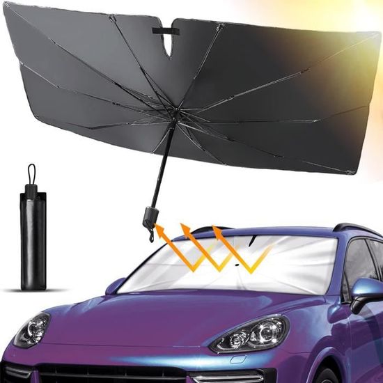 Pare-Soleil Parapluie Voiture Sur Mesure Pour Ferrari 360 Modena Spider (1999-2004) – Protection UV Et Isolation Thermique Premium (Argent/Noir)