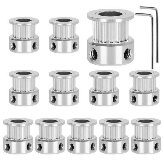 Courroie Distribution 6mm Poulies GT2 Lot De 5 - 16 Dents Alésage 6mm Aluminium Pour Imprimantes 3D Poulies Courroie Distribution 6mm