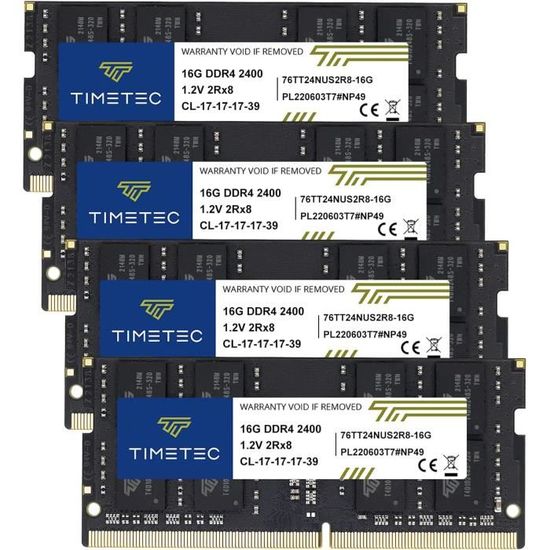 Tietec 32 Go KIT (2x16 Go) DDR4 2133Hz PC4-17000 Non-ECC sans Tapon