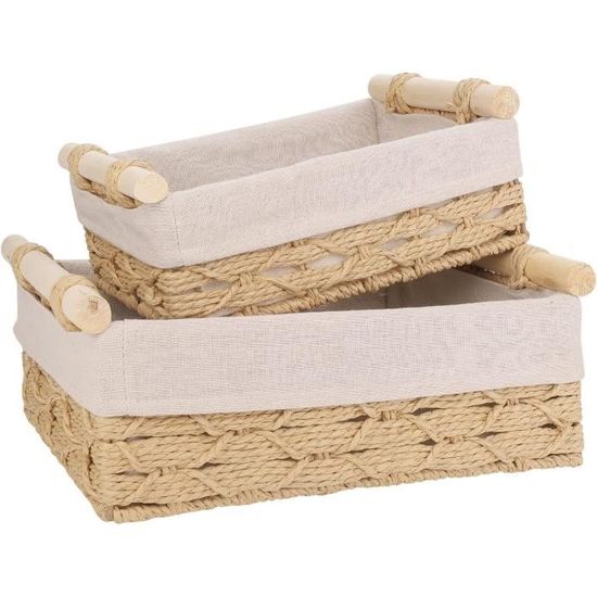 Sea Team Panier De Rangement élégant En Cordon De Coton Rond Avec Couvercle Organiseur Multifonctionnel Pour Collations, Serviettes, Etc. - Idéal Pour Votre Maison, 13 X 9 Pouces