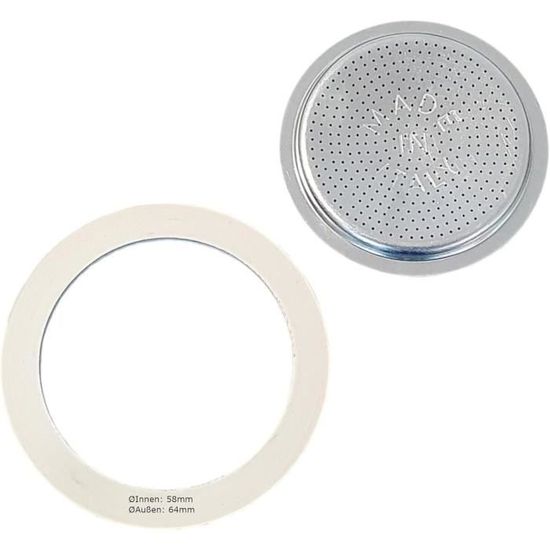 Filtre Et 1 Joints Compatible Avec Cafetière À Expresso Bialetti Pour 4 Tasses, Diamètre